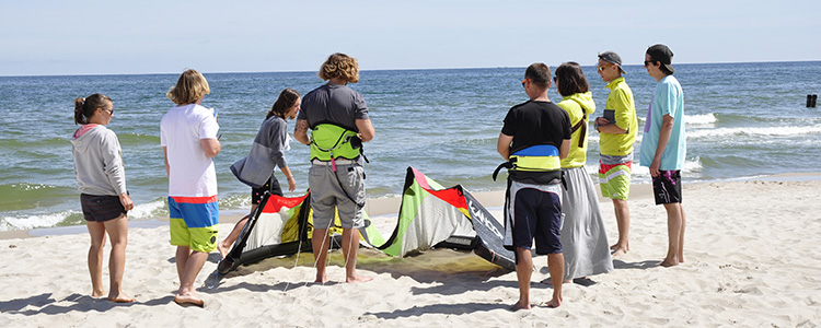 kurs instruktorski pzkite - zajęcia na plaży